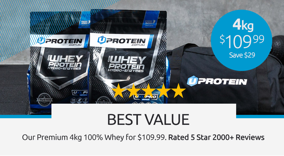 4kg Uprotein 100% Whey Protein Hydro + Enzymes